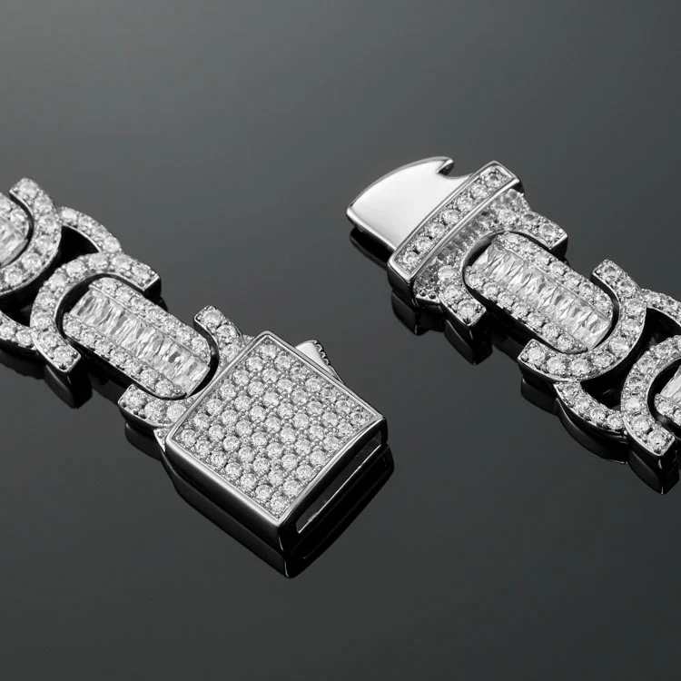 12mm Byzantine Link Bracelet in White Gold - Image 3