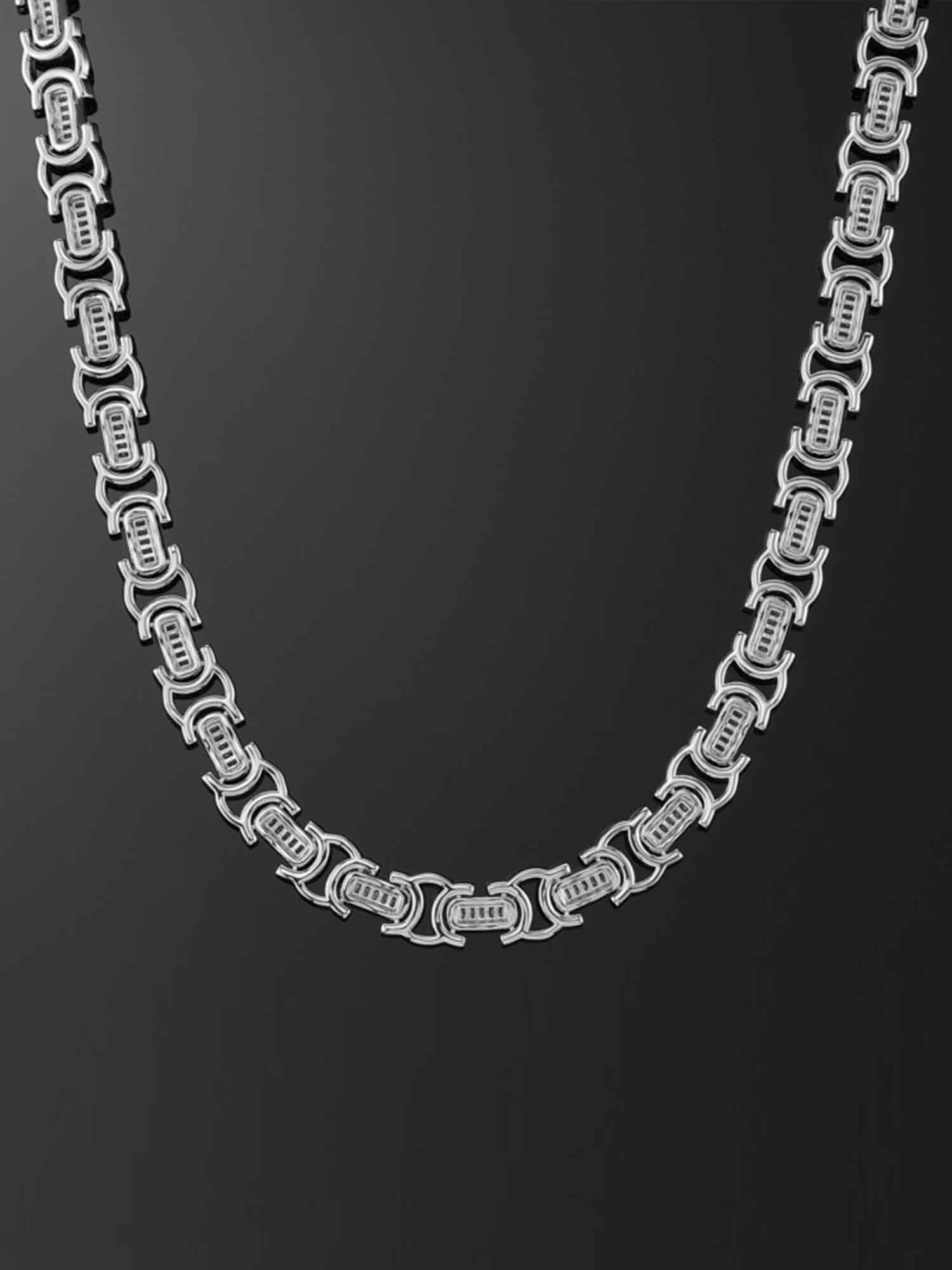 12mm Byzantine Link Chain in White Gold - Image 3