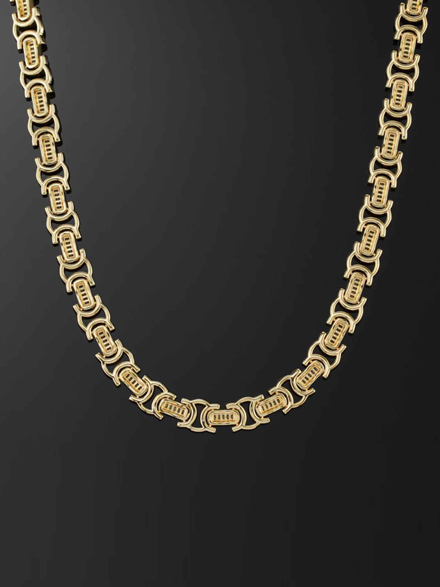 12mm Byzantine Link Chain in Yellow Gold - Image 4