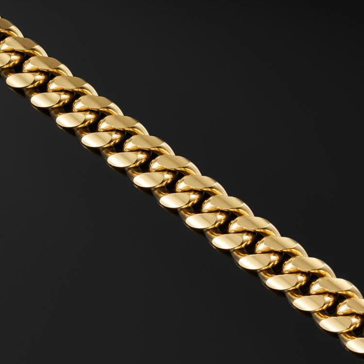 12mm Miami Cuban Link Chain in Yellow Gold - Image 3