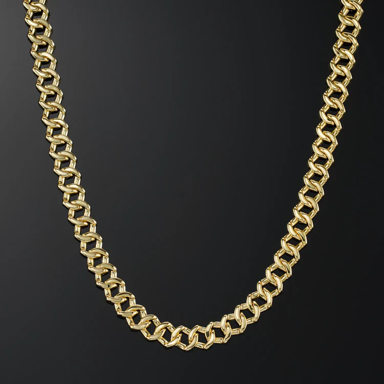 12mm Prong Cuban Link Chain in Yellow Gold - Image 4