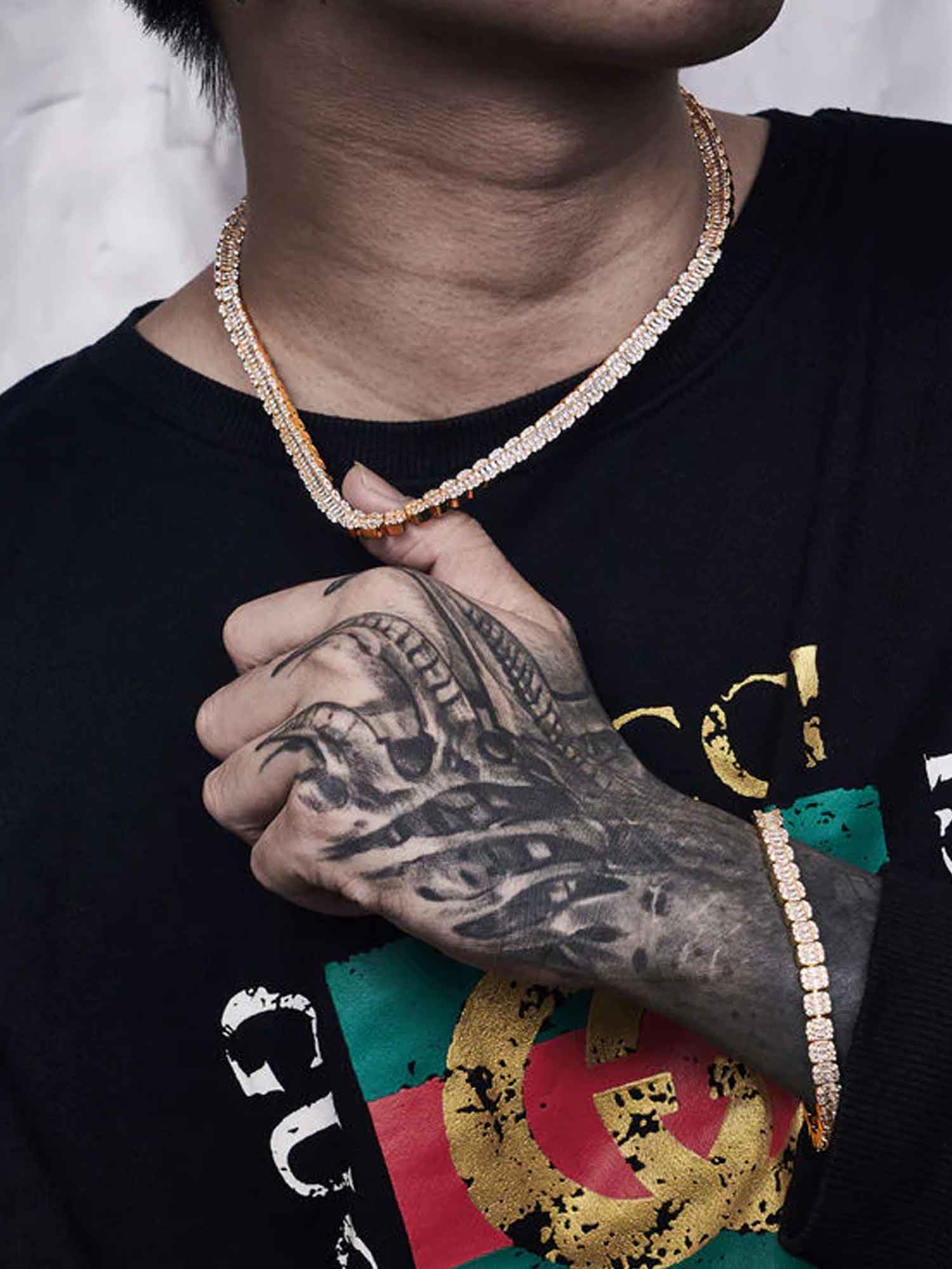 6mm Baguette Tennis Bracelet in Yellow Gold - Image 4