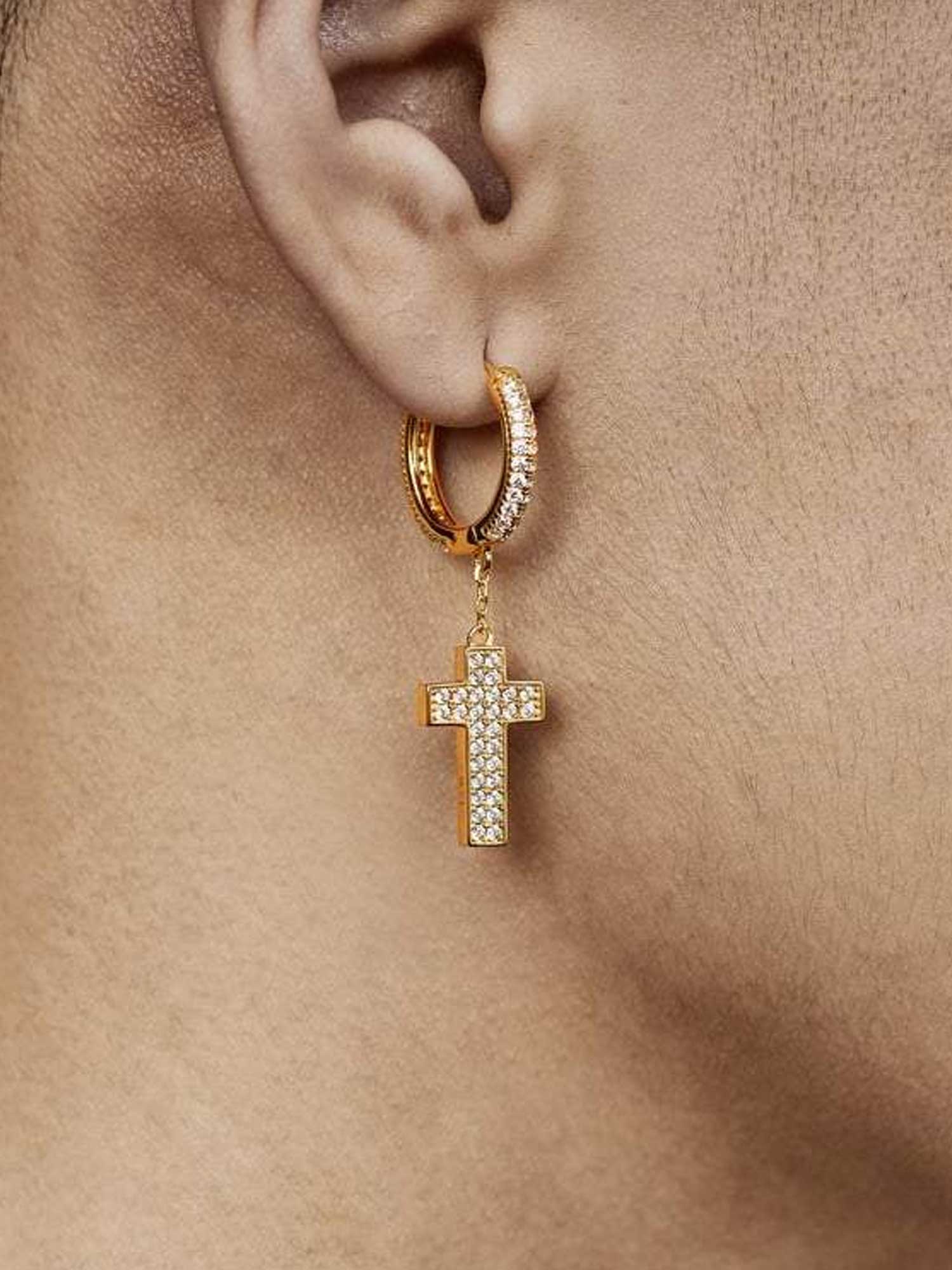 925 Sterling Silver Cross Earrings with  Double-sided drill - Image 6