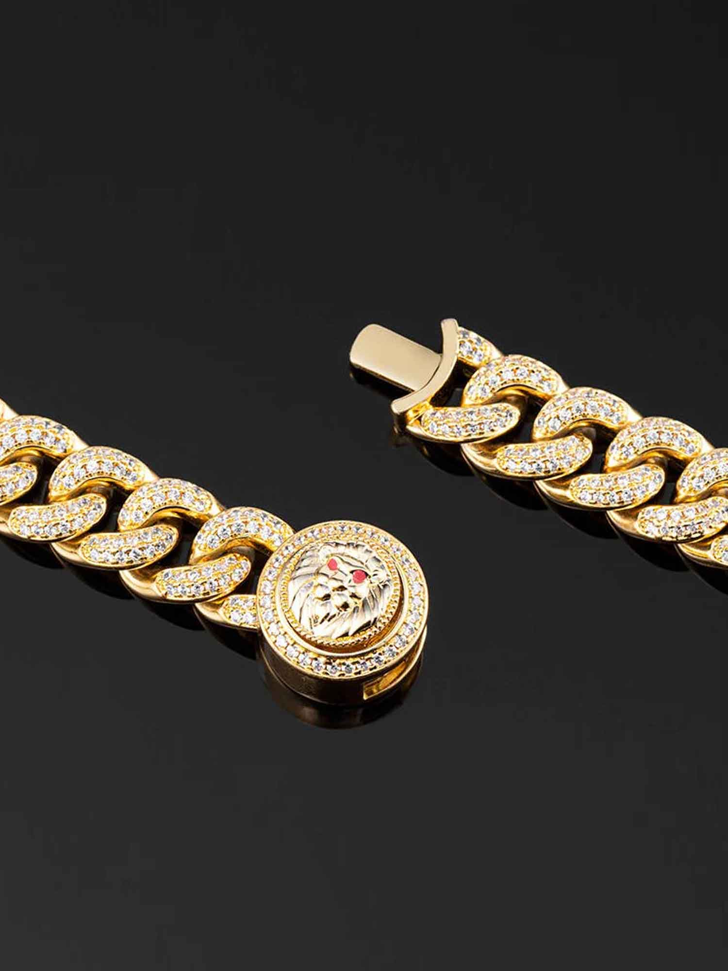 12mm Cuban Link Bracelet in Yellow Gold - Image 4