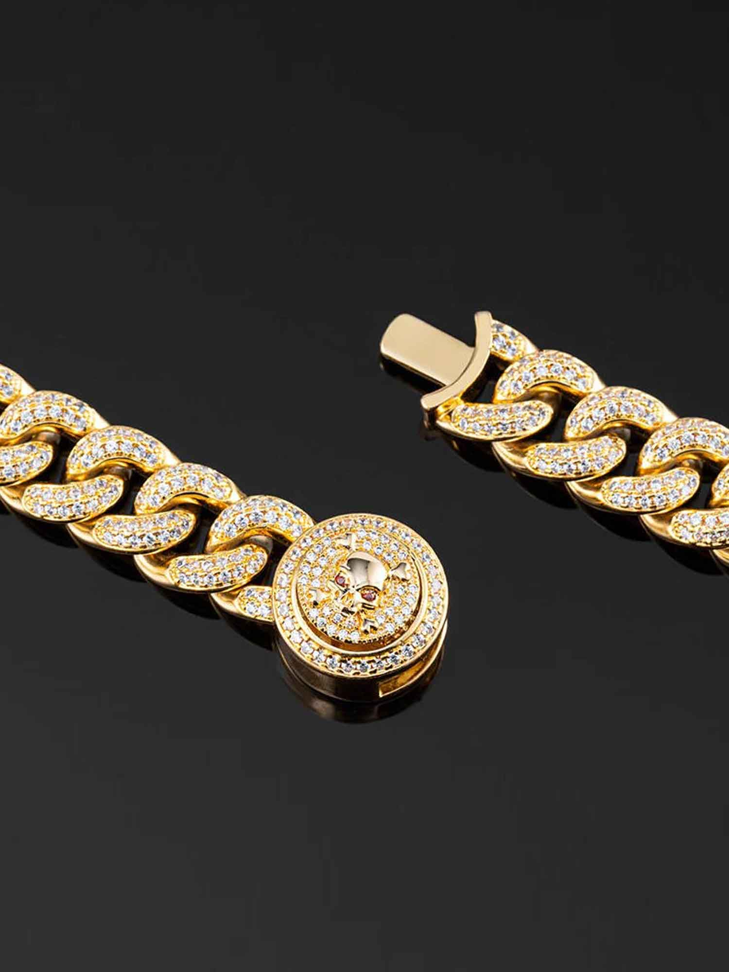 12mm Cuban Link Bracelet in Yellow Gold - Image 5
