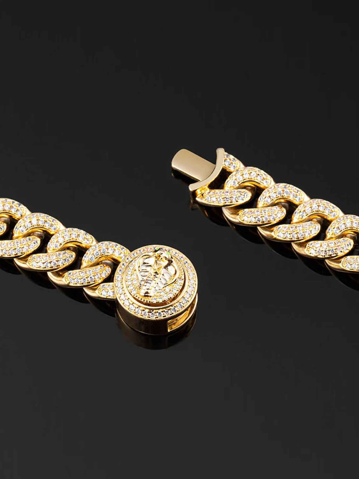12mm Cuban Link Bracelet in Yellow Gold - Image 6