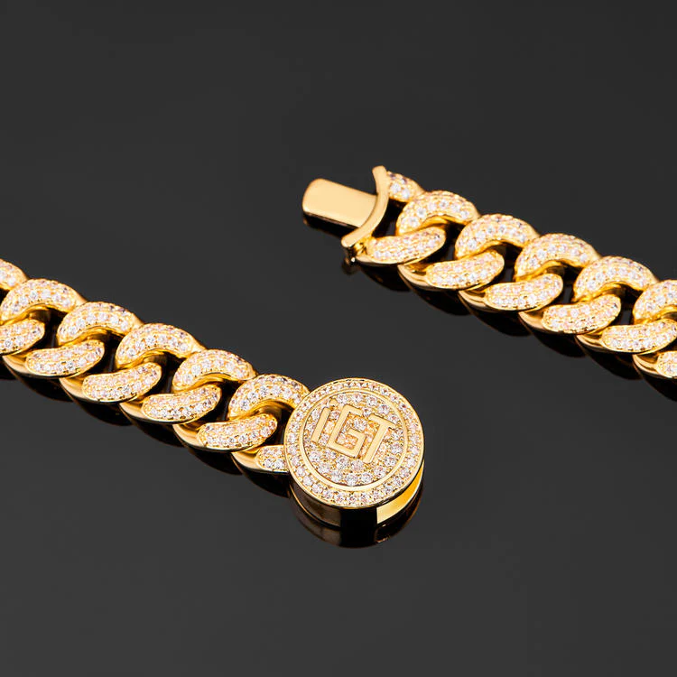 12mm Cuban Link Choker in Yellow Gold - Image 3