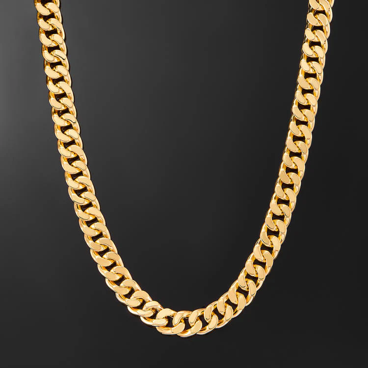12mm Cuban Link Choker in Yellow Gold - Image 4