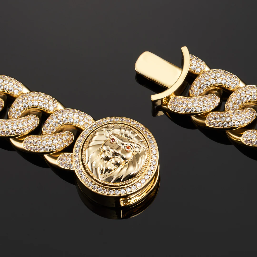 Exclusive 19mm Cuban Link Choker in Yellow - Image 3