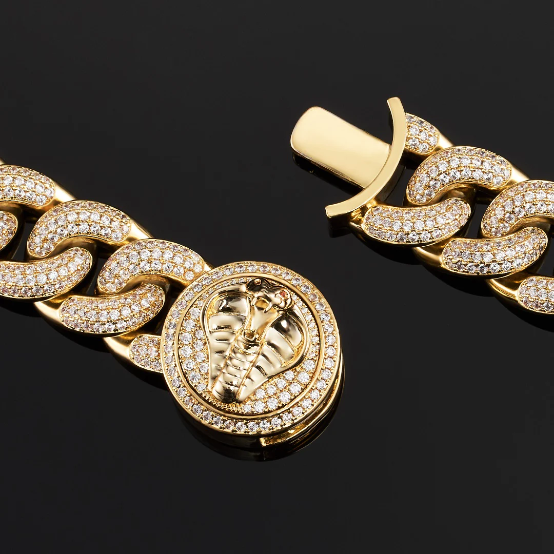 Exclusive 19mm Cuban Link Choker in Yellow - Image 4