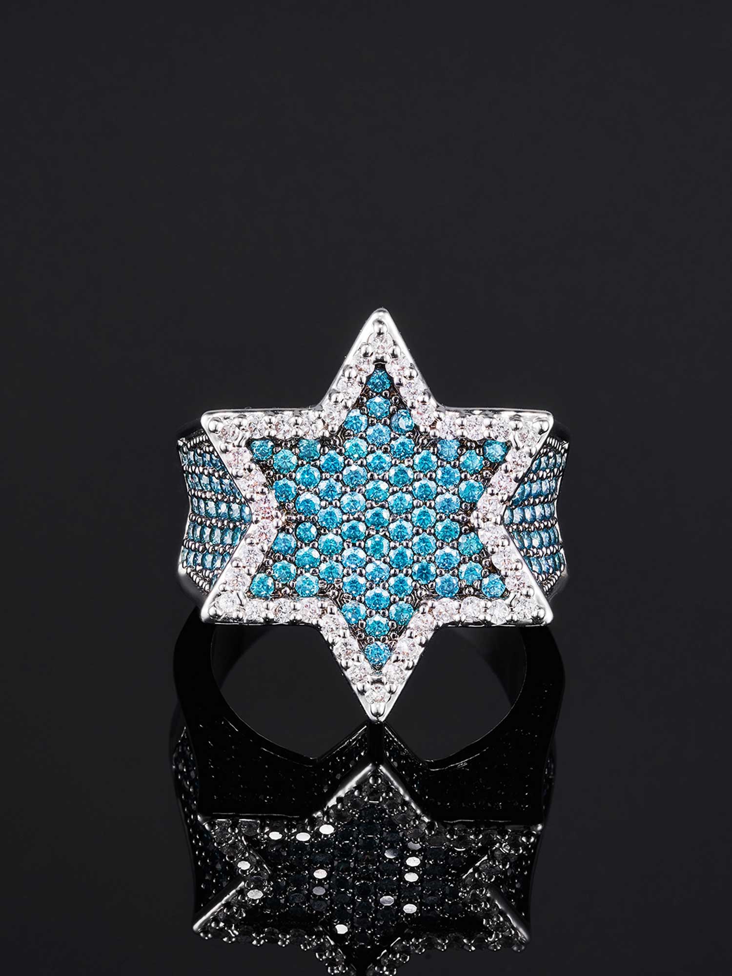 Iced Star Of David Ring - Image 3