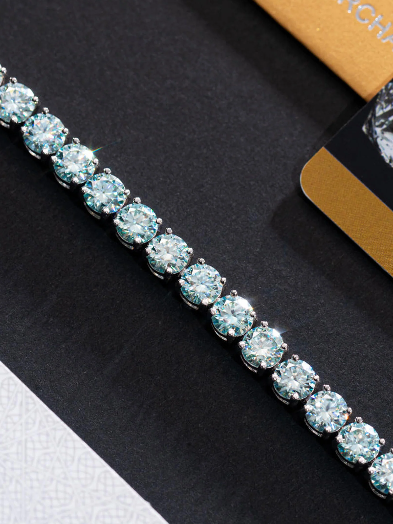 Rare Blue Moissanite Tennis Bracelet - Image 6